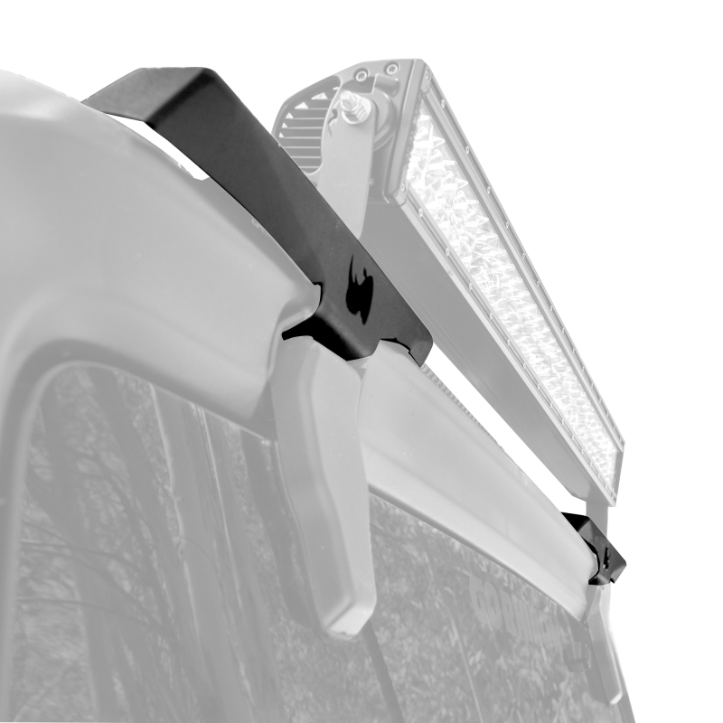 Jeep Wrangler JLU Light Mounts - Rear - Go Rhino - Textured Black - `18-`20